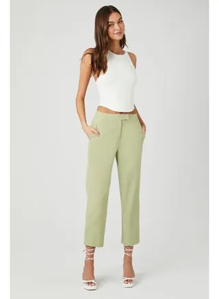 High-Rise Straight-Leg Trousers 