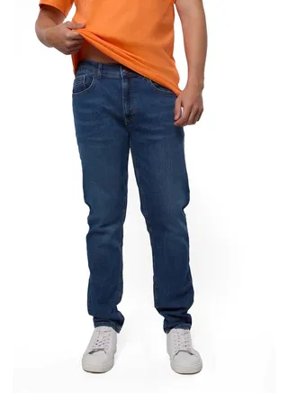 Slim Straight Medium Rise Denim Jeans 