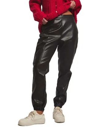 Fancy Leather Jogger Pants 