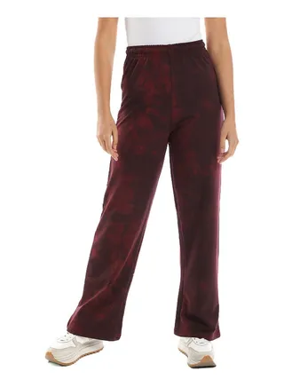 Burgundy Marbel Wide Leg High Waist Jogger 