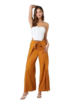 Linen-Blend Wide-Leg Pants 