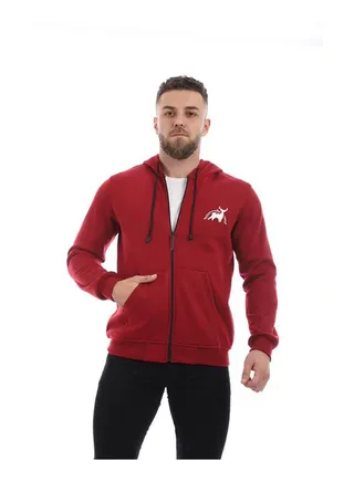 Printed Hooded Neck Hoodie Burgundy 