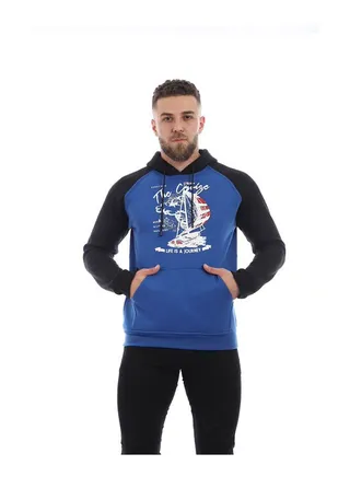 Printed Hooded Neck Hoodie Andigo 