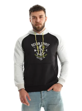 Mens Printed Hoodie With Front Pockets 