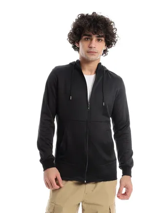 Front Pockets Zipped Hoodie 