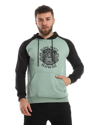 Mens Printed Hoodie With Front Pockets 
