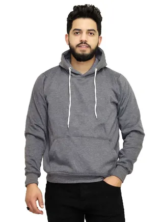 Hoodie Melton Cotton - Dark Grey 