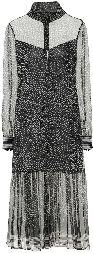 Libby dotted silk-chiffon midi dress