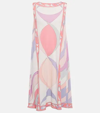 Printed jersey minidress