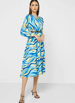Printed A-Line Dress 