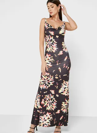 Strappy Printed Dress 