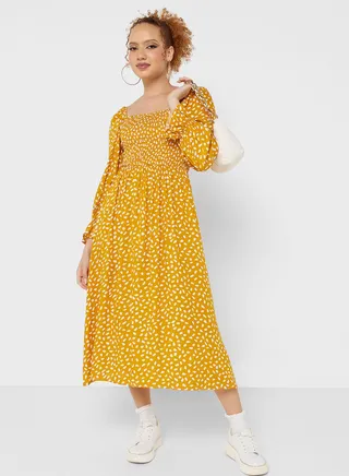 Urban Minx Square Neck Printed Dress 