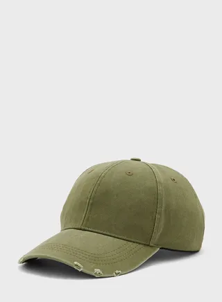 Distressed Curve Peak Cap