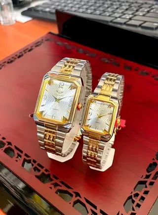 gold plate couple watches for men and women waterproof 100% 