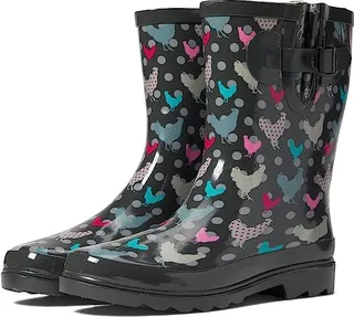 Western Chief Waterproof Mid Rain Boot (Polka Poultry) Women's Rain Boots