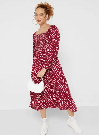 Urban Minx Square Neck Printed Dress 