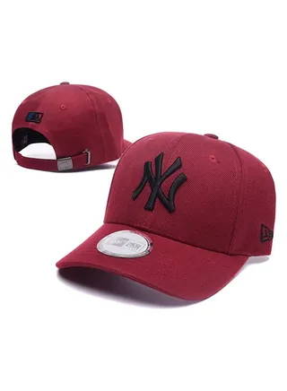 New Era 9Fort New York Yankees Baseball Hat Duck billed Hat Pointed Hat Sun Hat Pure Cotton Men's and Women's Hat Baseball Outdoor red 
