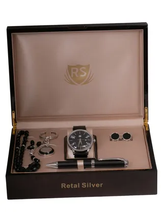 Men's Analog Wrist Watch Gift Set 