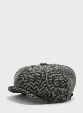 Herringbone Baker Boy Winter Cap