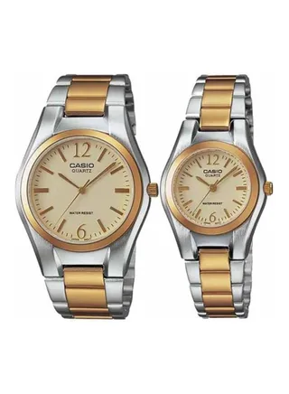 Water Resistant Analog Watch Set MTP/LTP-1253SG-9 