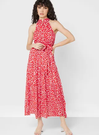 Sleeveless Printed Dress 