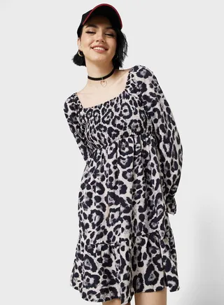 Urban Minx Square Neck Printed Dress 
