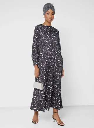 Long Sleeve Printed Dress 