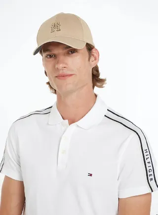 Men's Repeat Logo Strap Six-Panel Cap -  Heavyweight pure cotton twill, Green/ Blue 