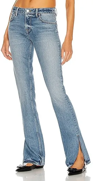 GRLFRND Hailey Low Rise Slim Boot in Blue