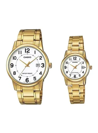 Stainless Steel Analog Quartz Watch Set MTP/LTP-V002G-7BUDF 
