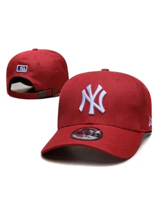 New Era MLB Sunshade Hat Flat brim Hat Outdoor Men's and Women's Sports Essential Duck billed Hat Red 