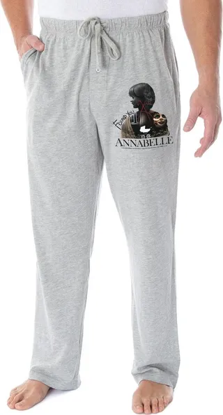 Annabelle Men's Movie The Conjuring Films Loungewear Pajama Pants (SM) Grey