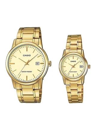Water Resistant Analog Couple Watch Set MTP/LTP-V002G-9AUDF 