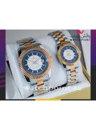 A high-quality waterproof couple watch set inspired by the famous Rolex watches 