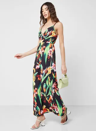 Strappy Print Dress 