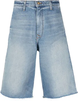 Blue Longline Denim Shorts