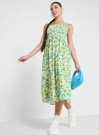 One Shoulder Print Dress
