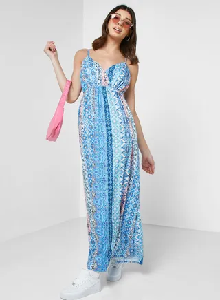 Strappy Printed Dress 