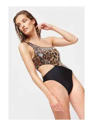 Sequin Leopard Swimsuit 