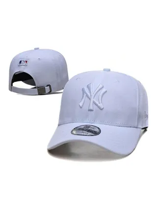 New Era 9Fort New York Yankees Baseball Hat Duck billed Hat Pointed Hat Sun Hat Pure Cotton Men's and Women's Hat Baseball Outdoor White 