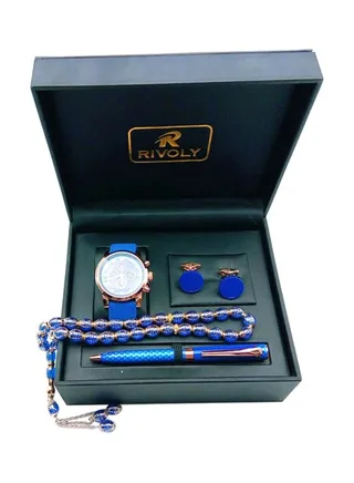 Men's 4-Piece Leather Analog Watch Gift Set 1791514 