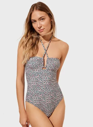 Halter Neck Printed Swimsuit 