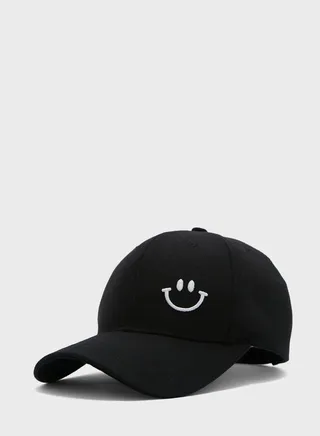 Smiley Emoji Curve Peak Cap
