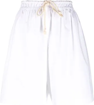 Drawstring-Waist Wide-Leg Shorts