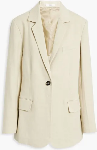 Linen-blend blazer