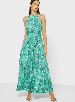 Printed Halter Dress 