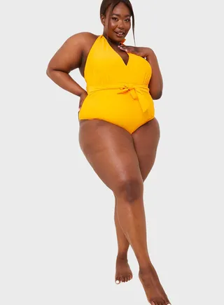 High Leg Tie Detail Swimsuit 
