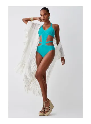 Bandage Strappy Cross Front Swimsuit 