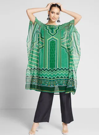 Cape Sleeve Printed jalabiya 