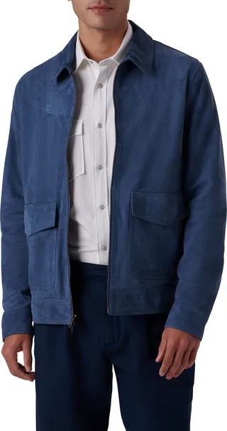 Suede Zip Bomber Jacket